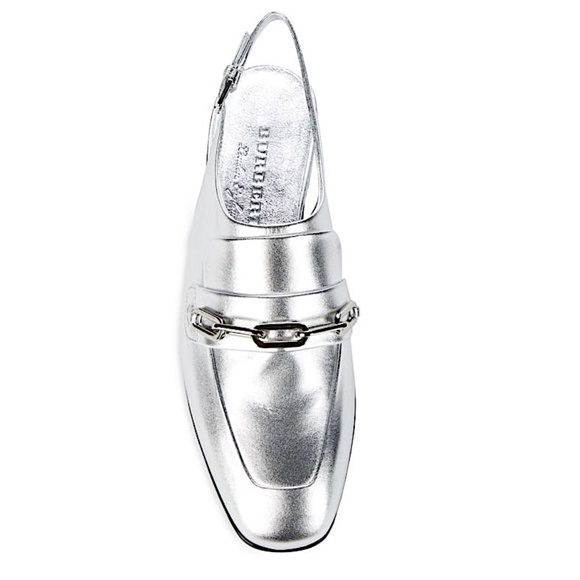 BURBERRY Cheltown Metallic-Leather Slingback Loafers - Picture 11 of 11